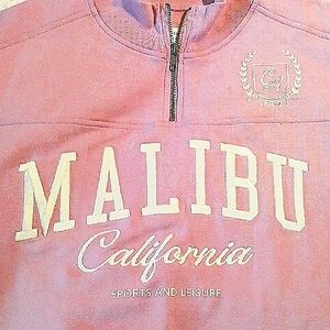 Gorgeous! Aeropostale ⚜️ Light Pink Malibu California  Embroidered Sweatshirt L